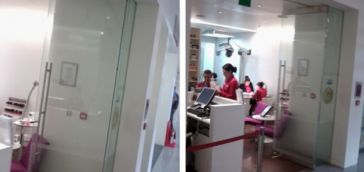 Frameless glass office partition doors