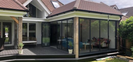 UltraSlim doors on 2-sides of sunroom extension