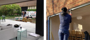 bifold doors flush with floor; glass doors installation