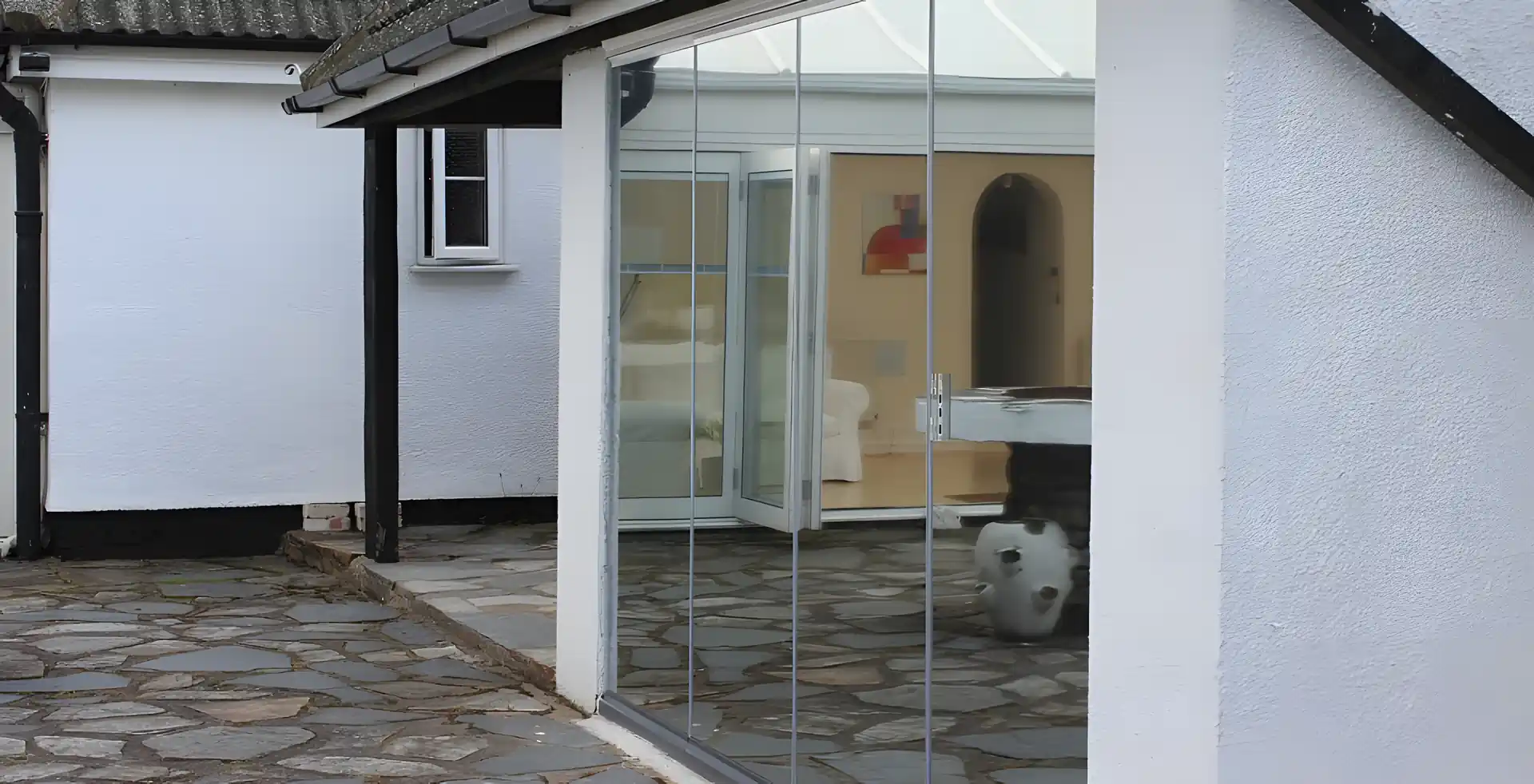 SunSeeker frameless glass doors with one-way glass option