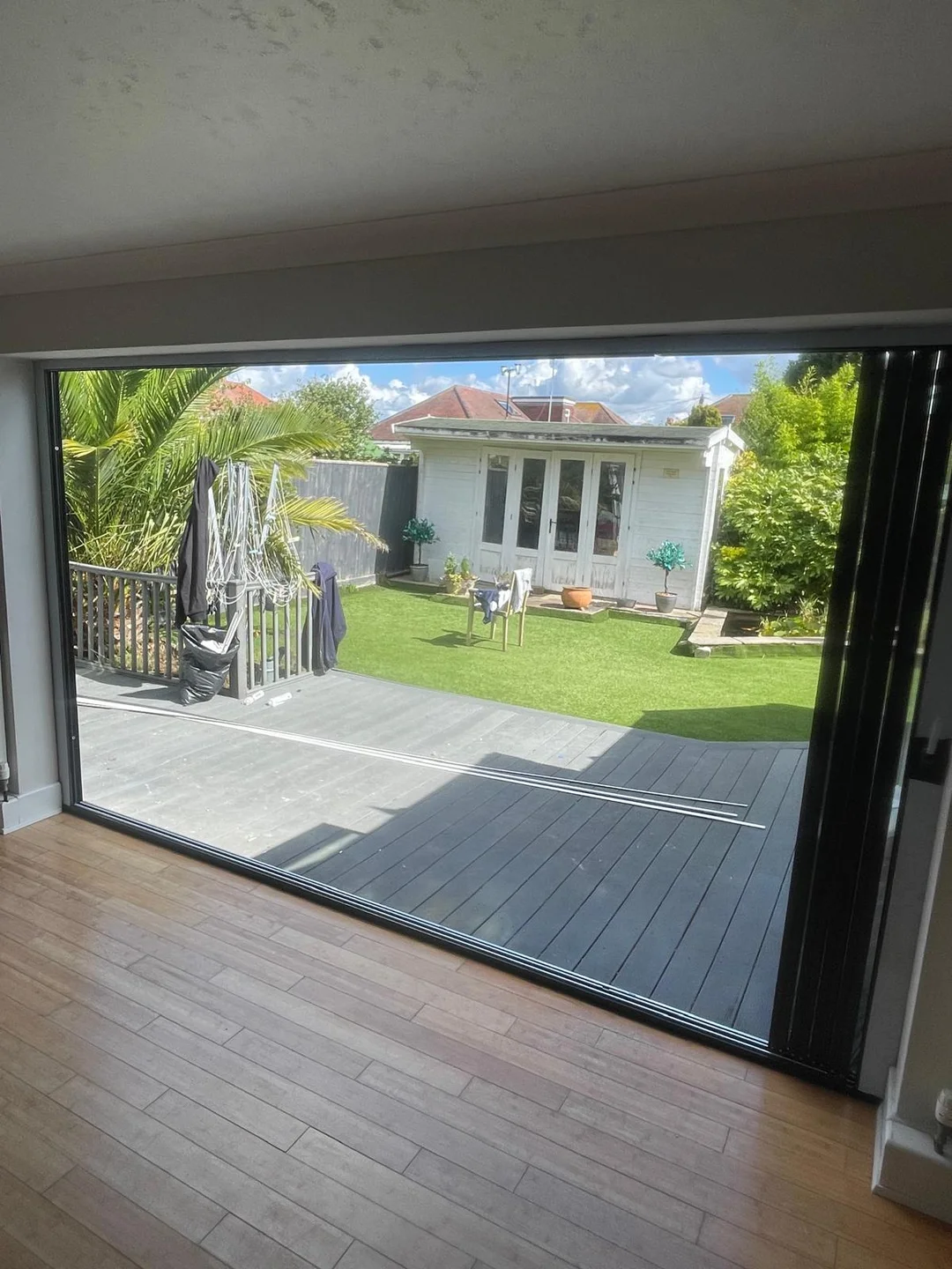 opened bifold back doors