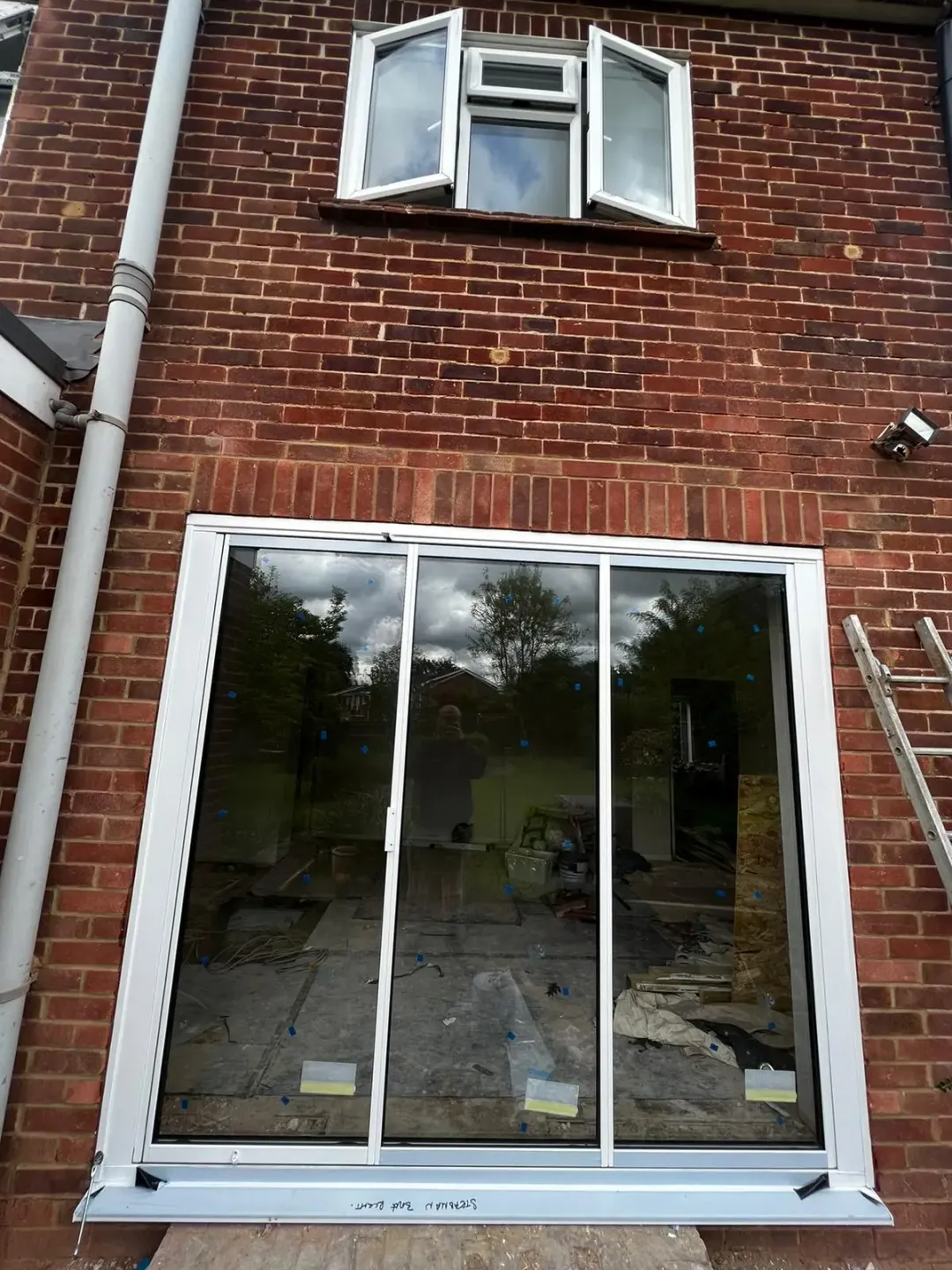 white exterior bifold doors