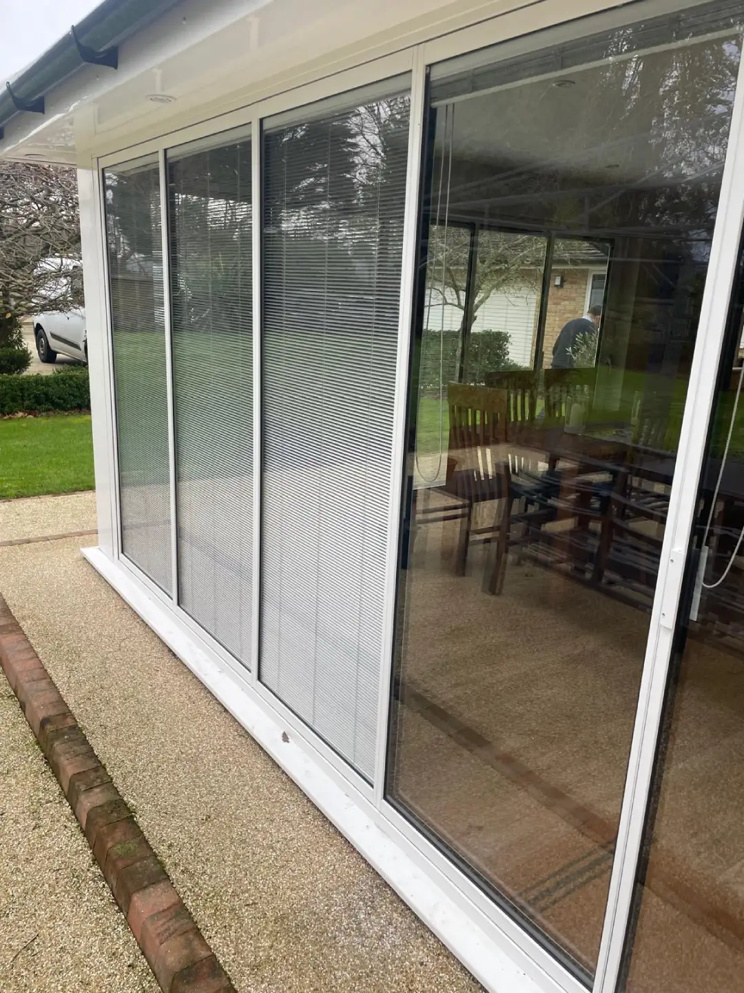 white external bifold doors