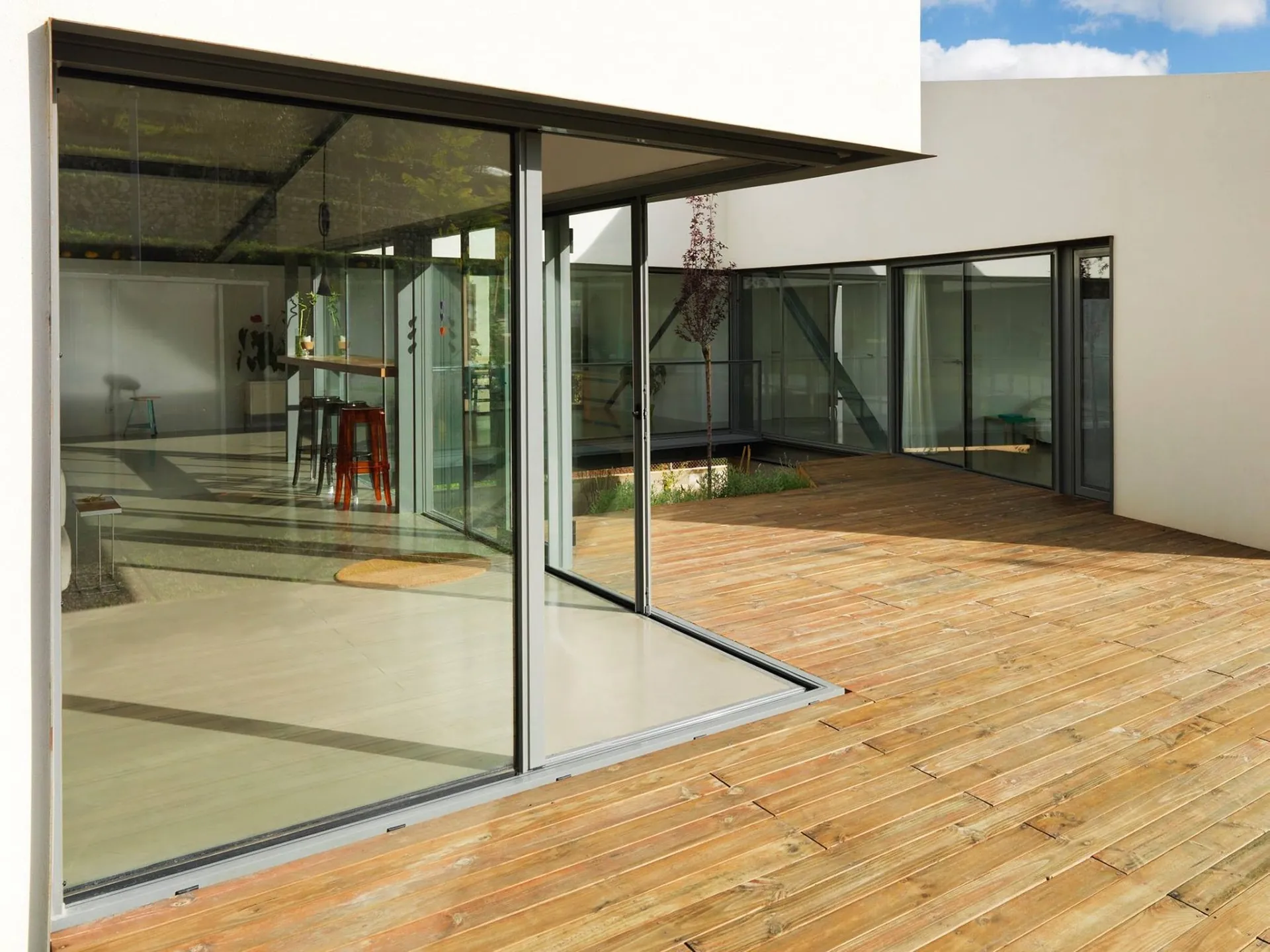 open corner opening sliding doors